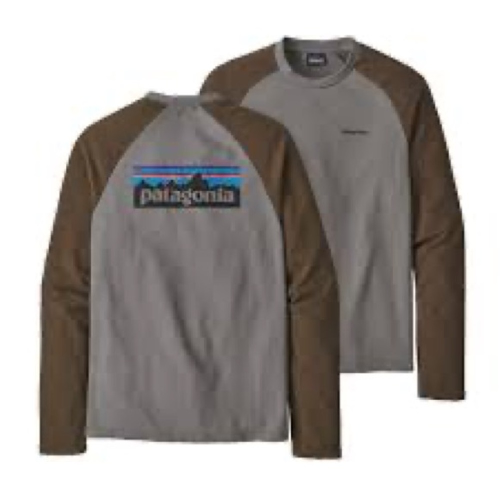 Patagonia Men's Gray and Brown Long Sleeve Tee